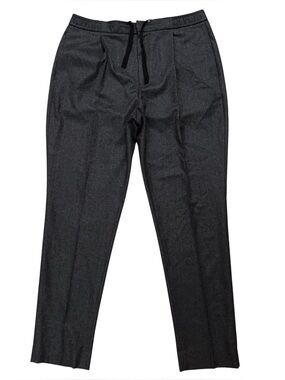 Officine Generale Wool Pants Mens EU 54 US 36x32 Dress Pleated Drawstring Gray